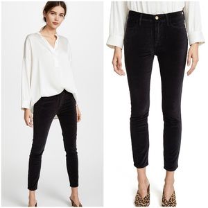 FRAME Denim Le High Velvet Skinny Charcoal Black Pants | Size 29